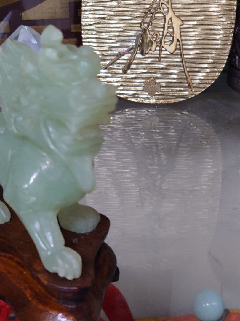 開運 龍 龍神 麒麟置き物 翡翠 彫刻 骨董品