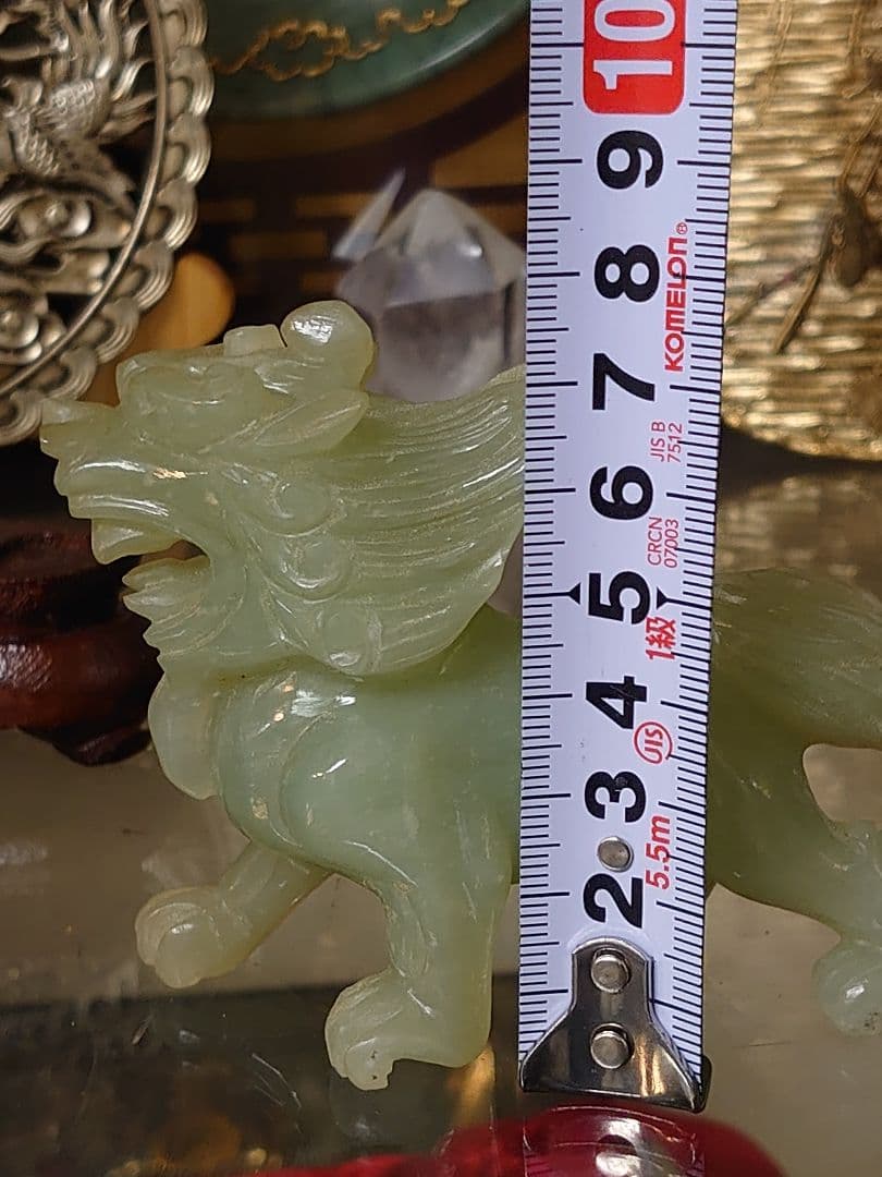 開運 龍 龍神 麒麟置き物 翡翠 彫刻 骨董品