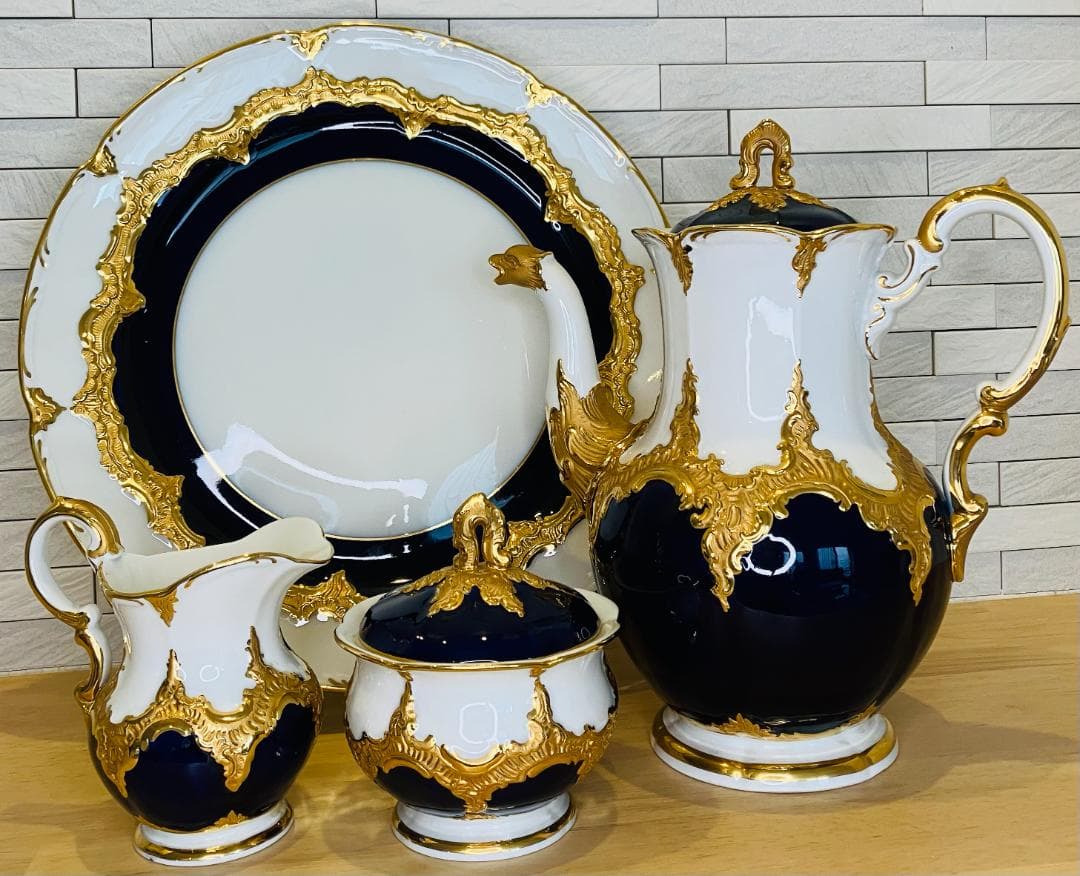 最高級24金マイセン グランツゴールドBフォーム定価68万円4点大型超美品1級品