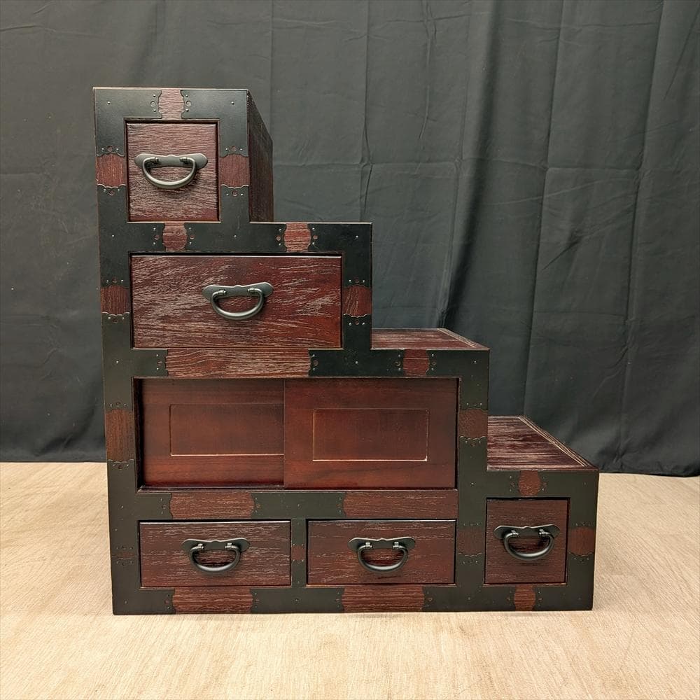美品　階段箪笥　時代箪笥　和箪笥　整理箪笥　タンス　チェスト　引き出し　小振り