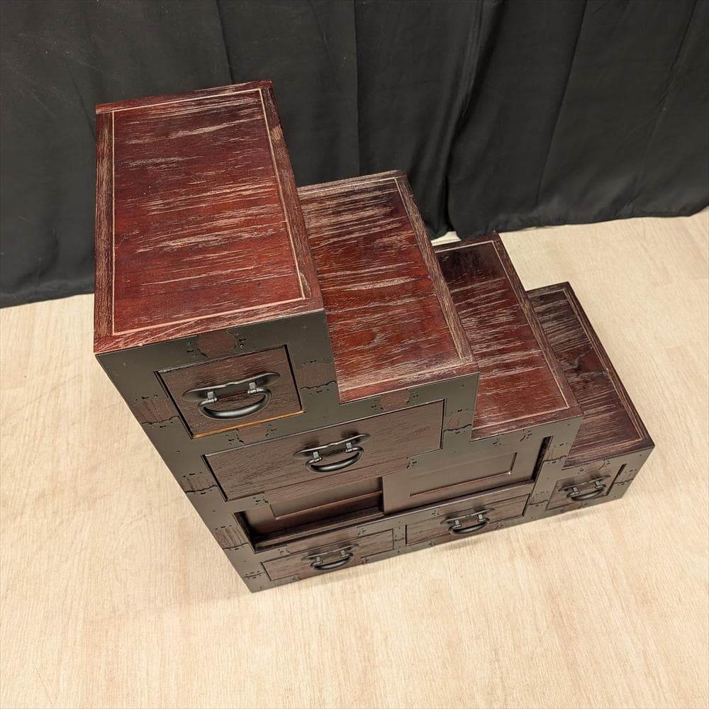 美品　階段箪笥　時代箪笥　和箪笥　整理箪笥　タンス　チェスト　引き出し　小振り
