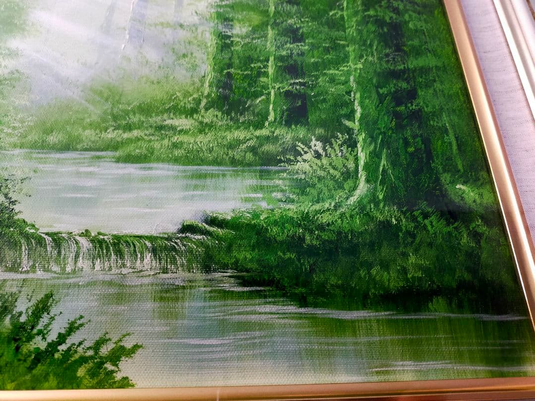 【真作】絵画　戸田彰　油彩6号　陽光　應美会会員　精密描写