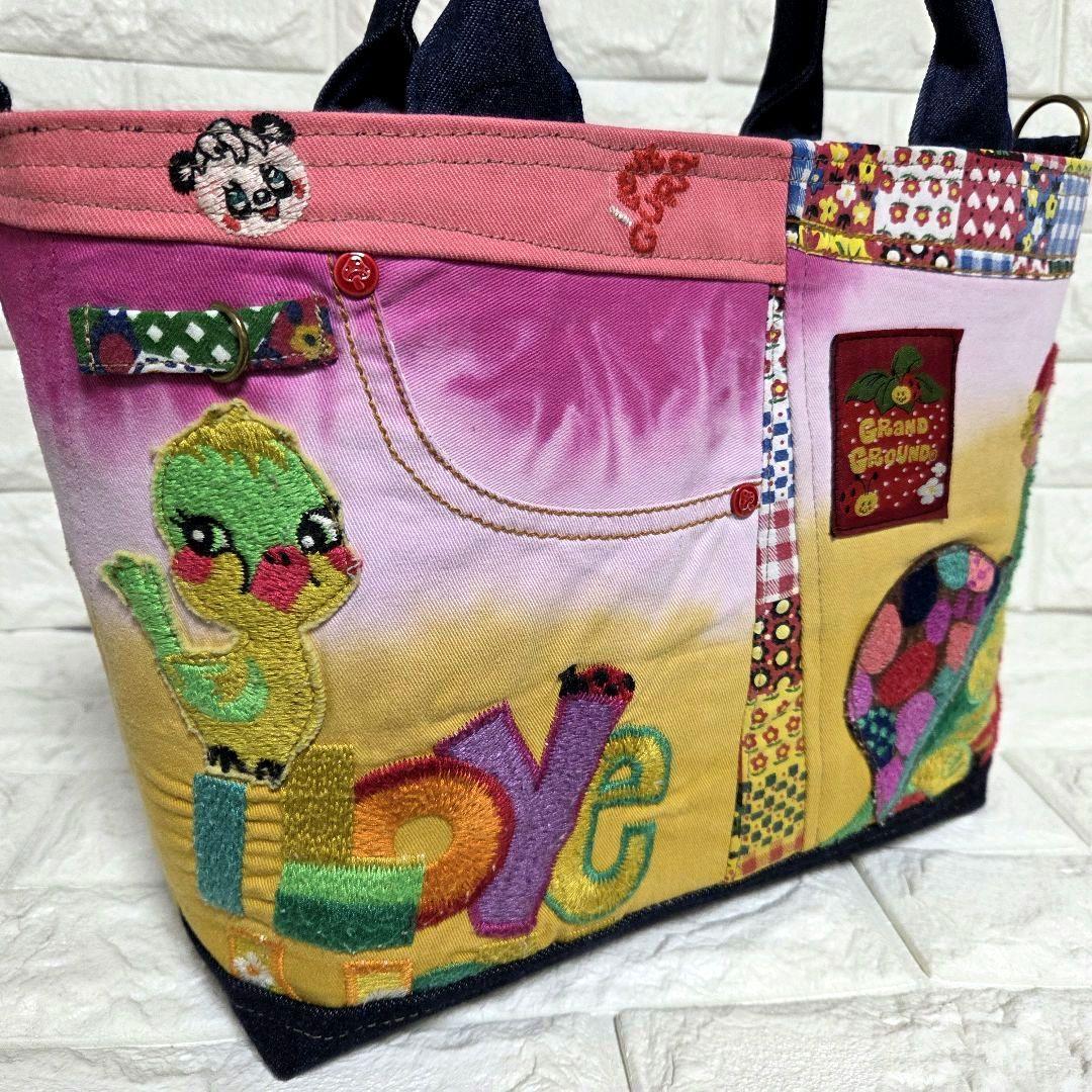 【SA様☘️専用】927 デニム＊リメイク＊パンダ＊バッグ＊トートバッグ