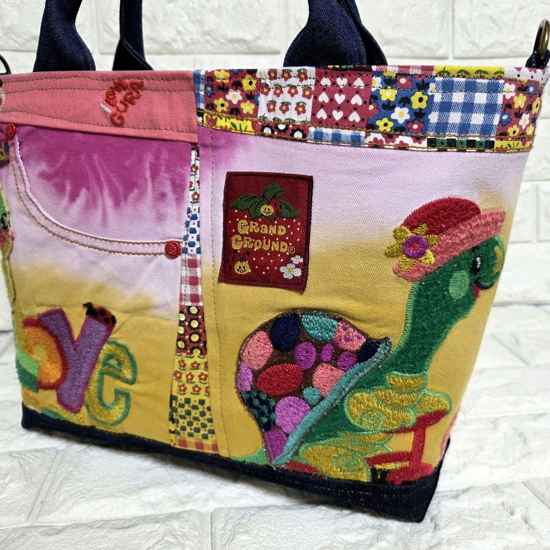 【SA様☘️専用】927 デニム＊リメイク＊パンダ＊バッグ＊トートバッグ