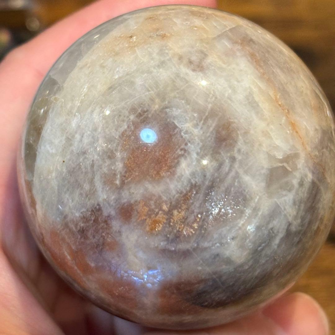 サンストーンムーンストーン共生＊5.4cmスフィア＊パワーストーン天然石