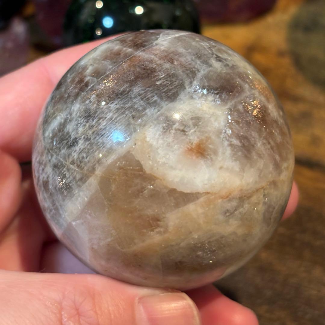 サンストーンムーンストーン共生＊5.4cmスフィア＊パワーストーン天然石