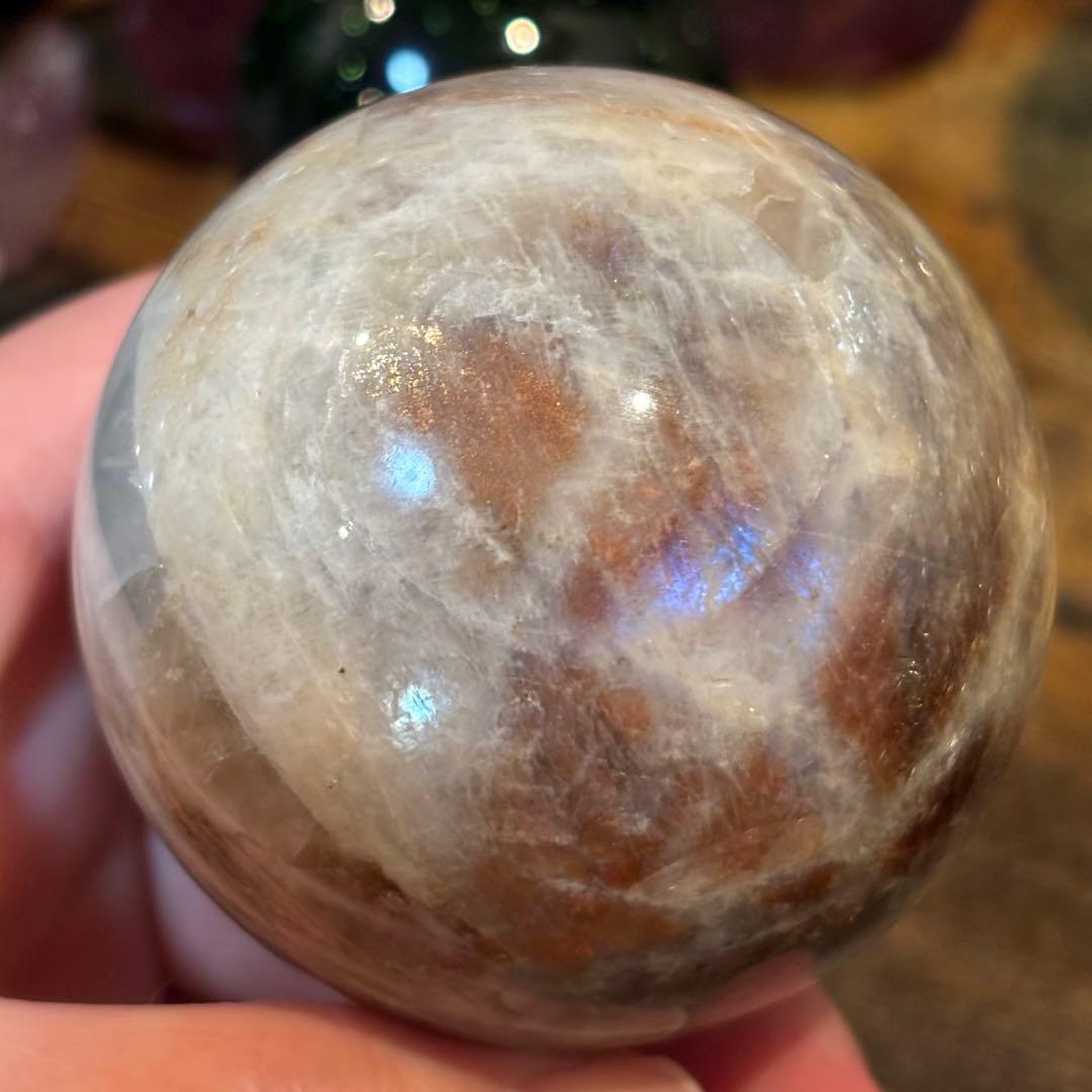 サンストーンムーンストーン共生＊5.4cmスフィア＊パワーストーン天然石