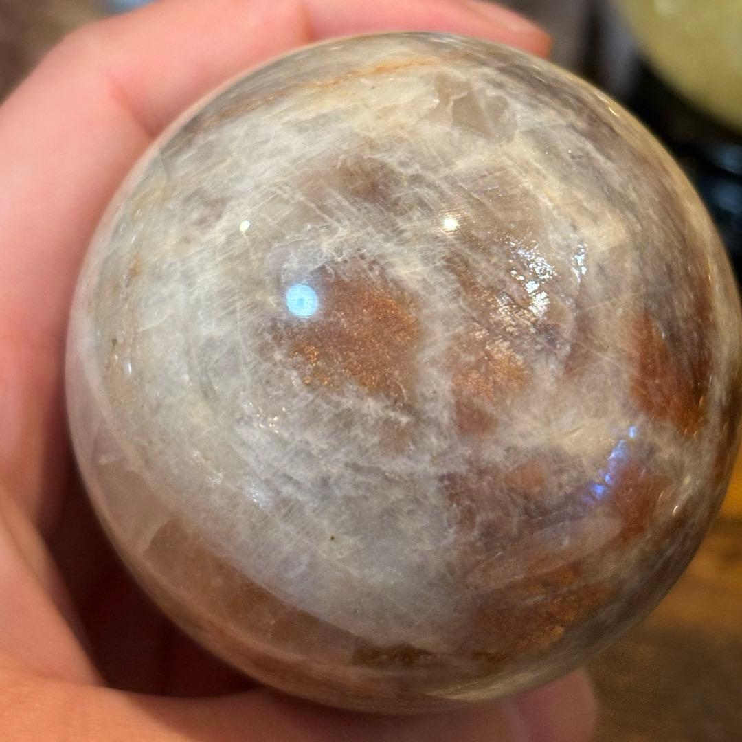 サンストーンムーンストーン共生＊5.4cmスフィア＊パワーストーン天然石