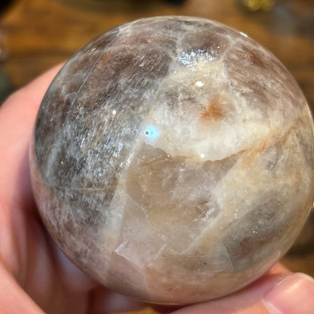 サンストーンムーンストーン共生＊5.4cmスフィア＊パワーストーン天然石
