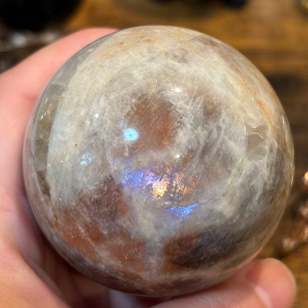 サンストーンムーンストーン共生＊5.4cmスフィア＊パワーストーン天然石