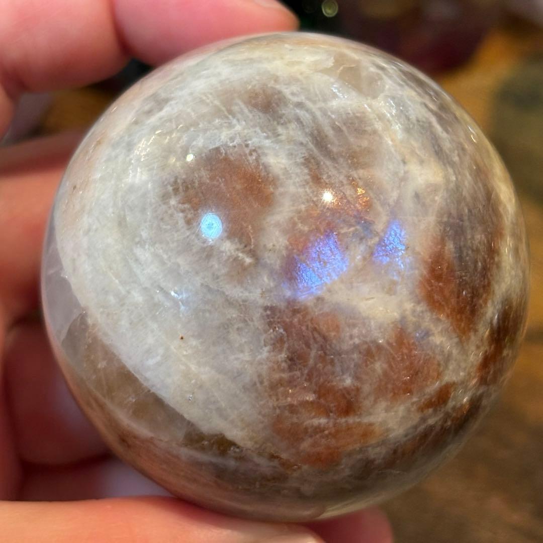 サンストーンムーンストーン共生＊5.4cmスフィア＊パワーストーン天然石