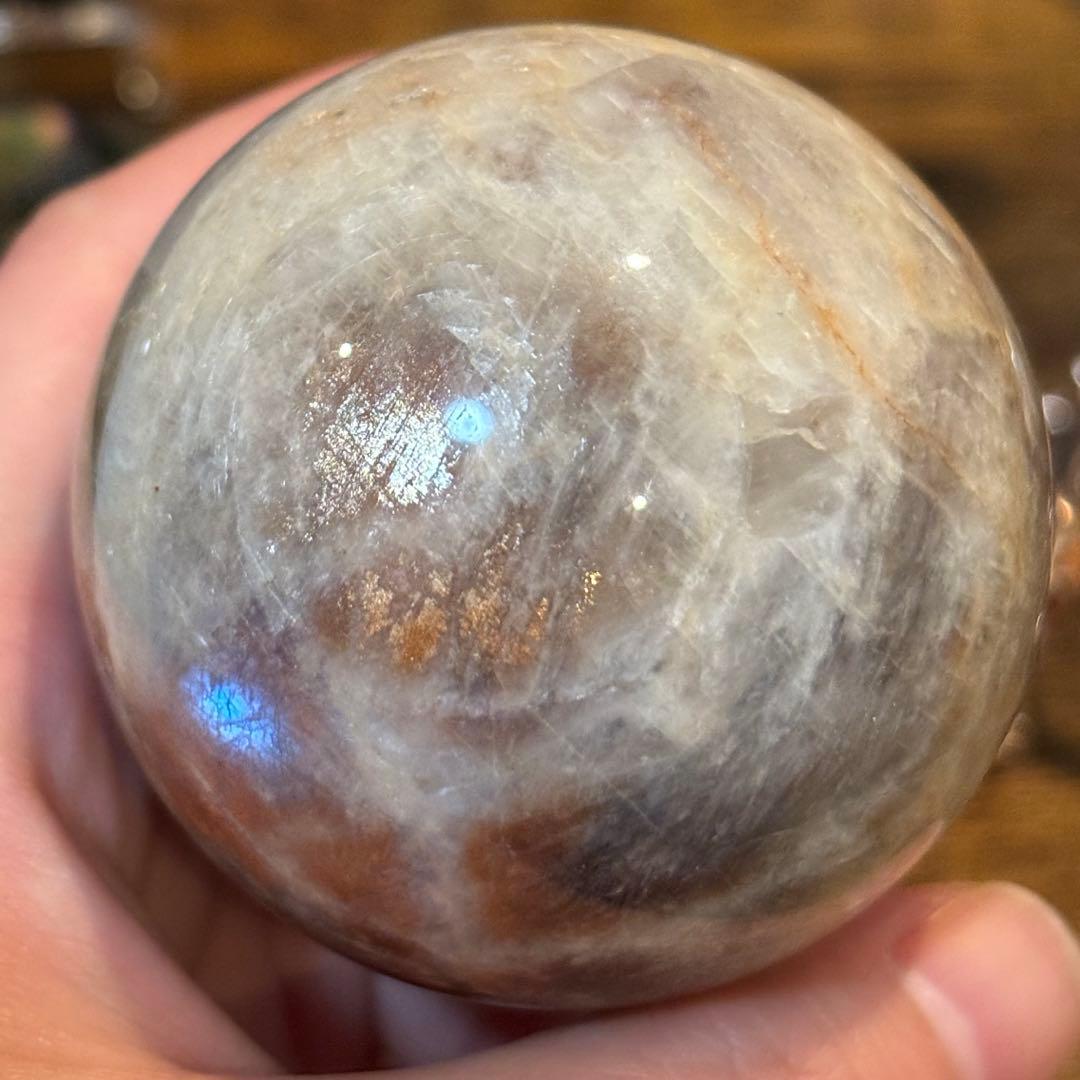 サンストーンムーンストーン共生＊5.4cmスフィア＊パワーストーン天然石