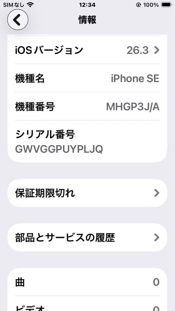 Apple iPhone SE (第2世代)本体　ケーブル付き