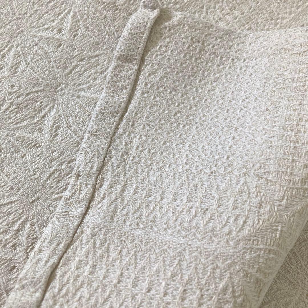 E 北欧ヴィンテージ1950s伝統織りリネンのテーブルクロス（特大サイズ