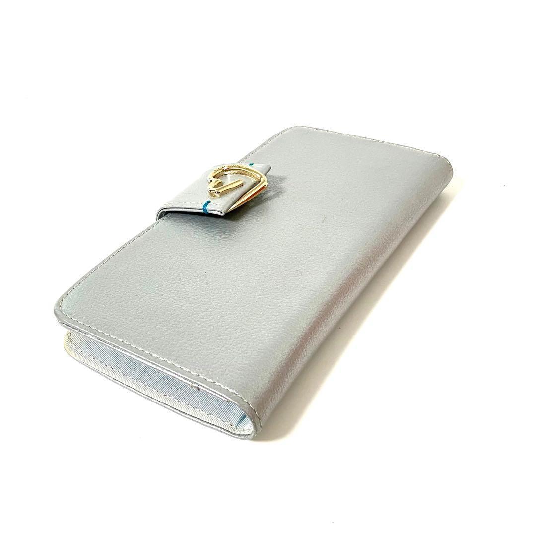 ランバンオンブルー LANVIN ロシェ 多機種対応手帳型スマホケース シルバー