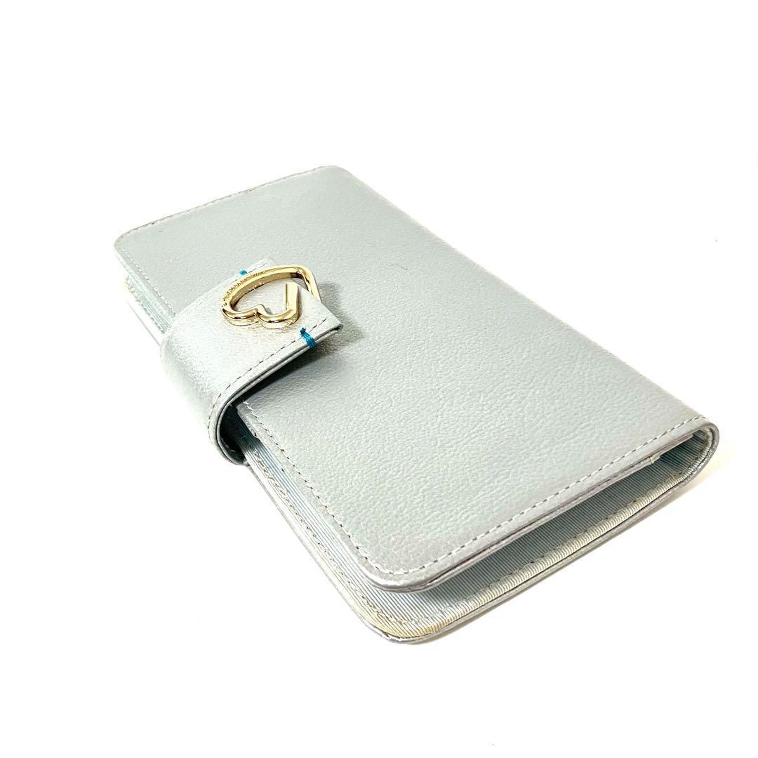 ランバンオンブルー LANVIN ロシェ 多機種対応手帳型スマホケース シルバー