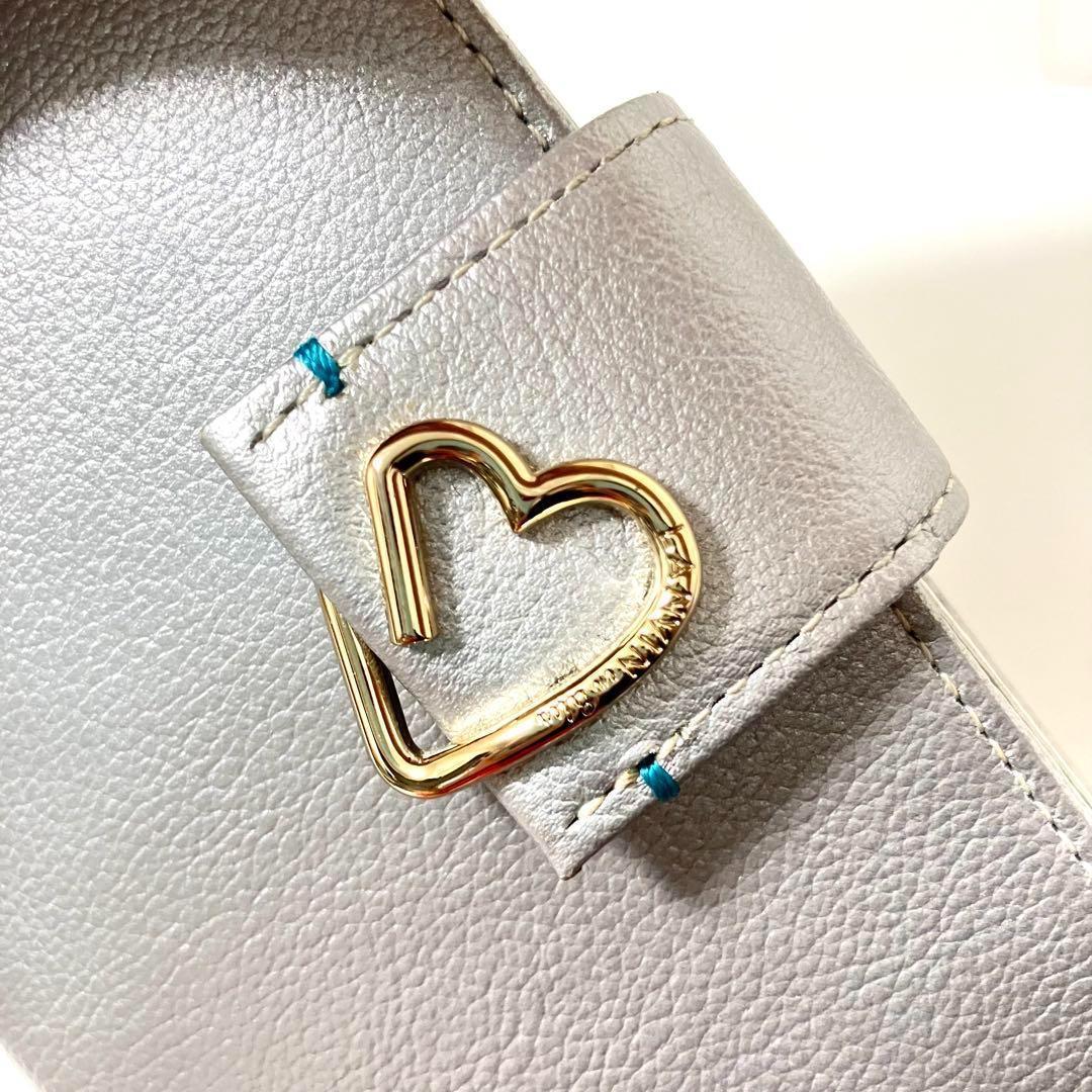 ランバンオンブルー LANVIN ロシェ 多機種対応手帳型スマホケース シルバー