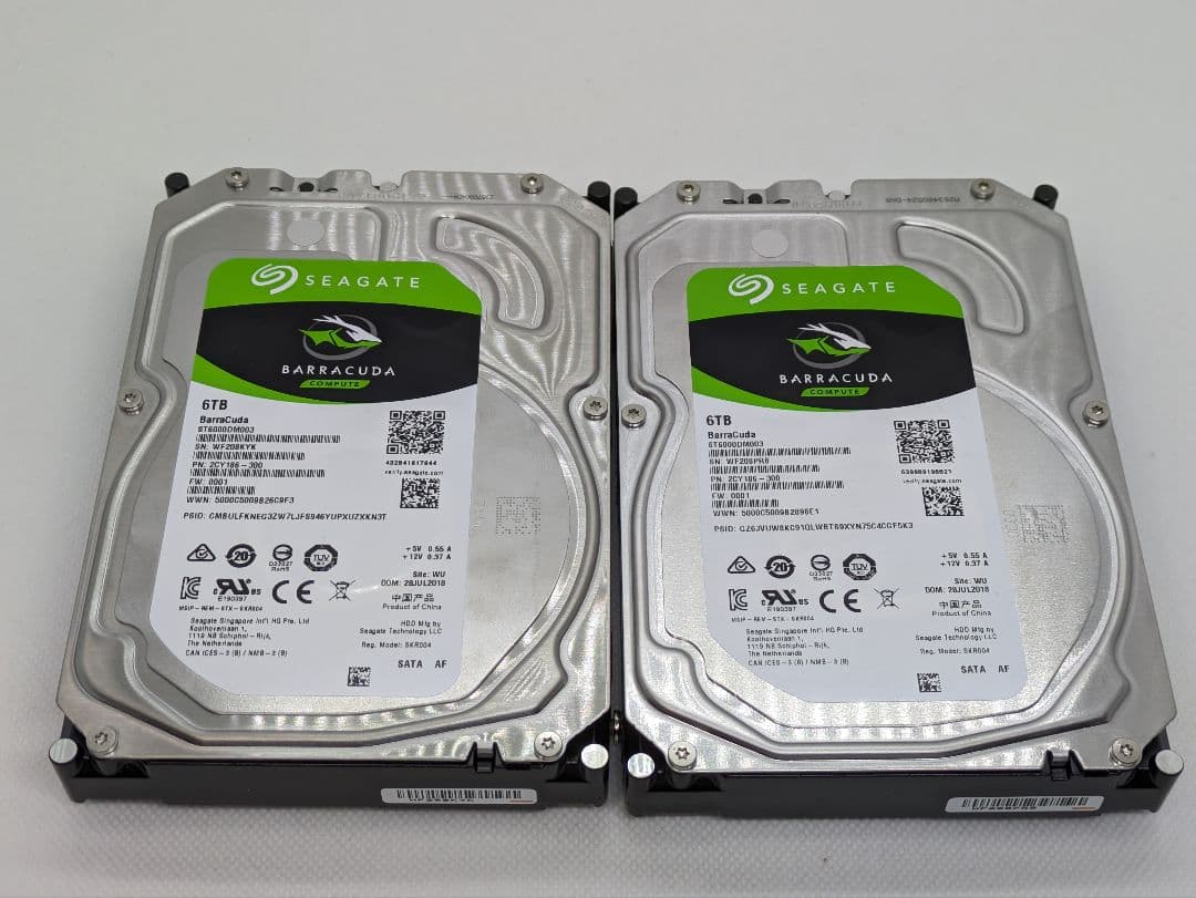 【正常】Seagate HDD 6TB 2個セット 使用時間 5万時間超