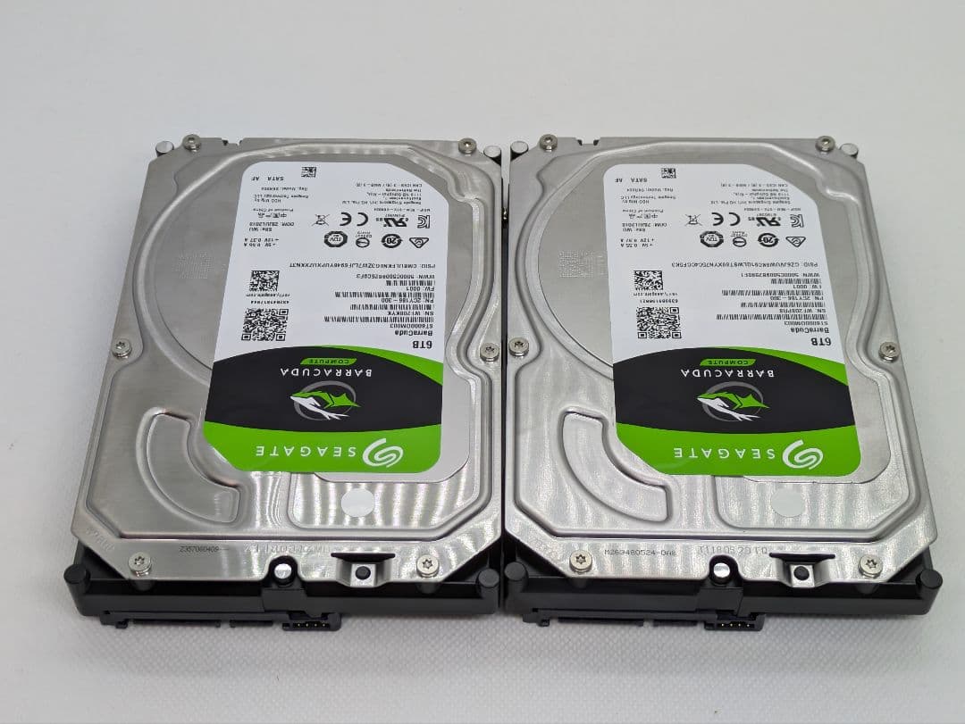 【正常】Seagate HDD 6TB 2個セット 使用時間 5万時間超