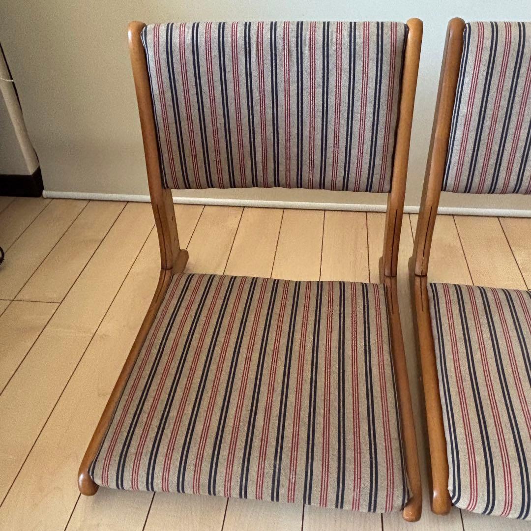 折り畳み 回転 木製座椅子 和モダン ２点セット 和座椅子 中居木工