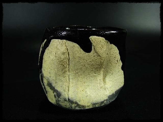 石井隆寛 黒釉 ぐい呑 師 隠崎隆一 茶道具 酒器 c652