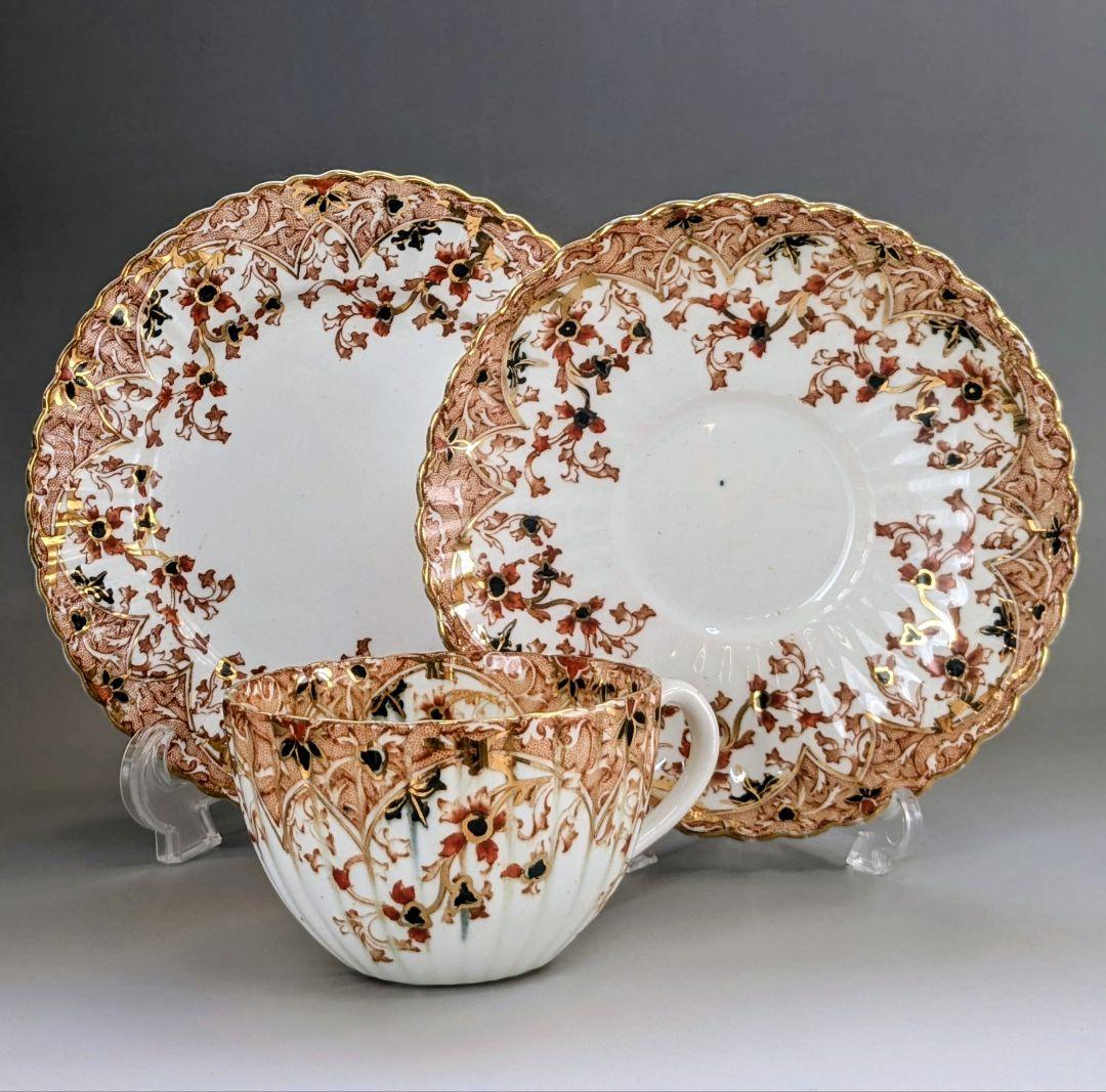 英国アンティーク　サミュエルラドフォード　1800年代トリオ　カップ＆ソーサー