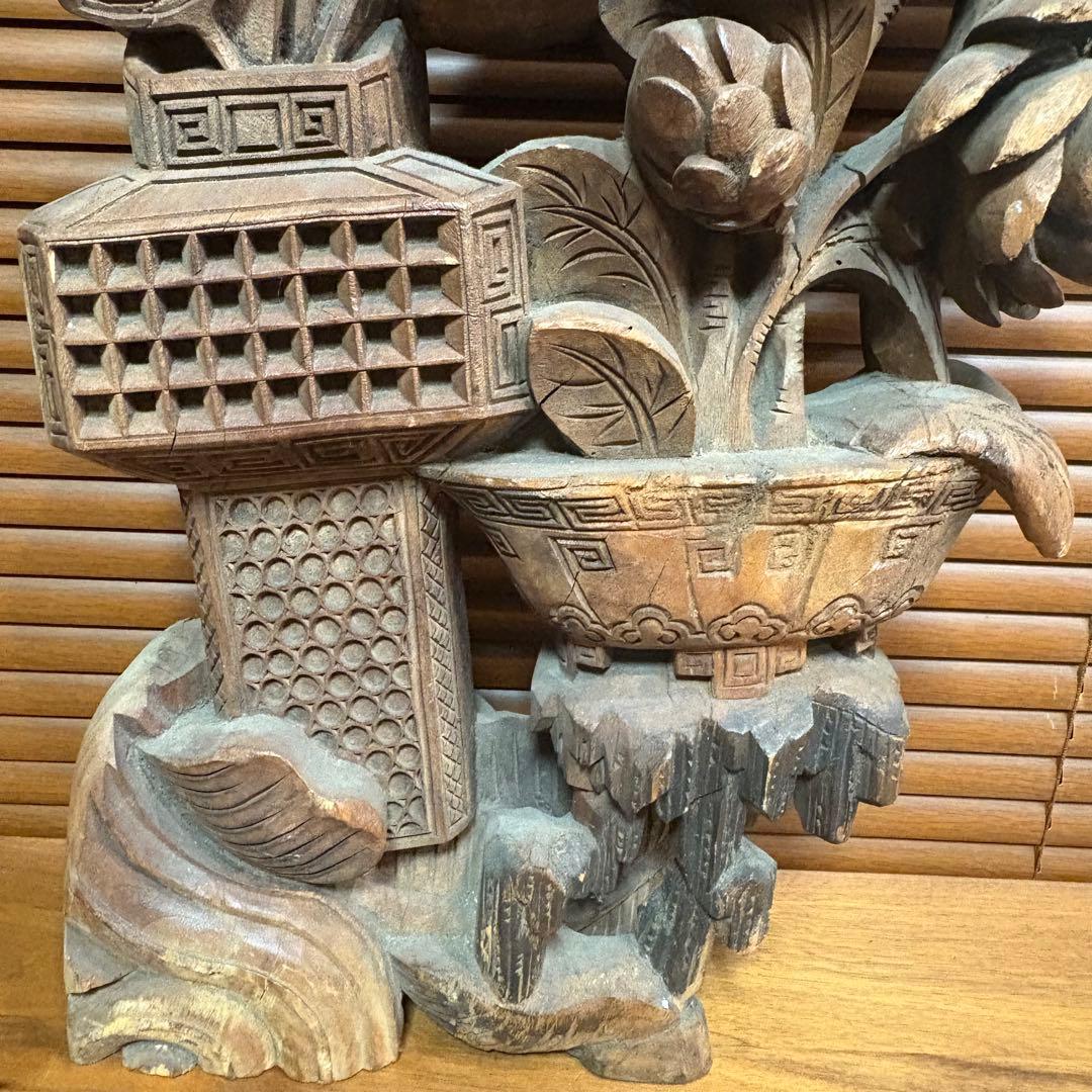 中国で購入　木彫　彫刻