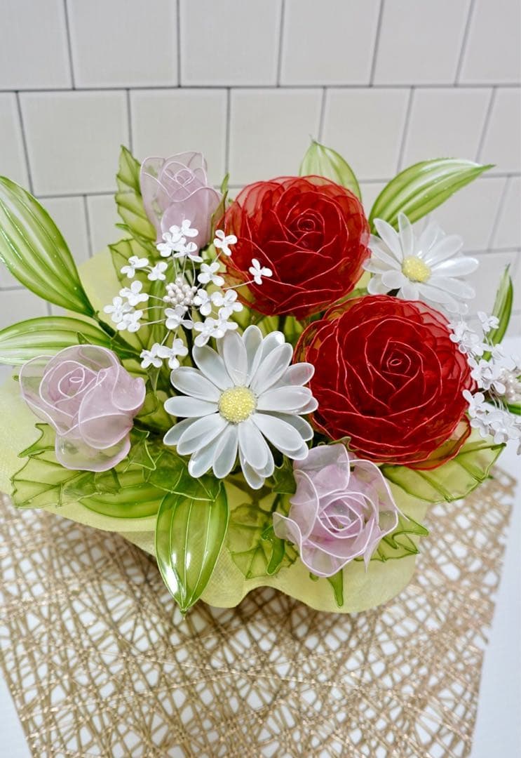 アメリカンフラワー（ラナンキュラス、蕾バラ）ディップフラワー