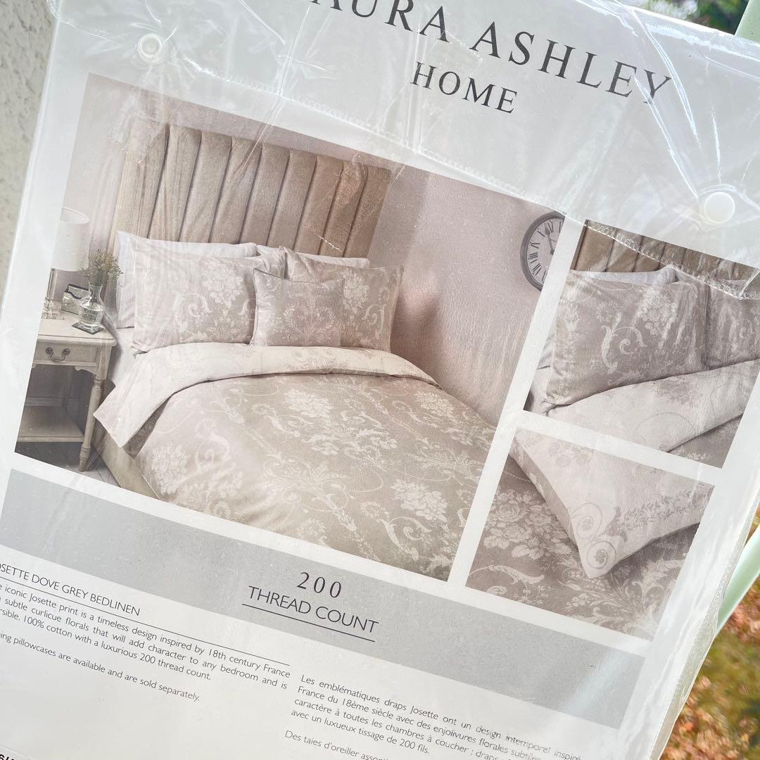 イギリス直輸入　旧ローラアシュレイ 掛け布団カバー＋枕カバー*2 新品セット