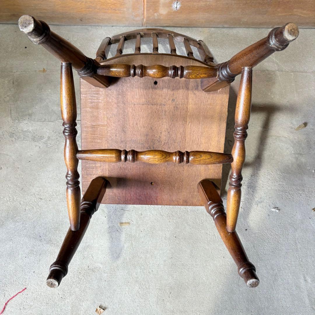 【福岡】 飛騨家具 柏木工 KMK 無垢 椅子 アンティーク レトロ 雷鳥マーク