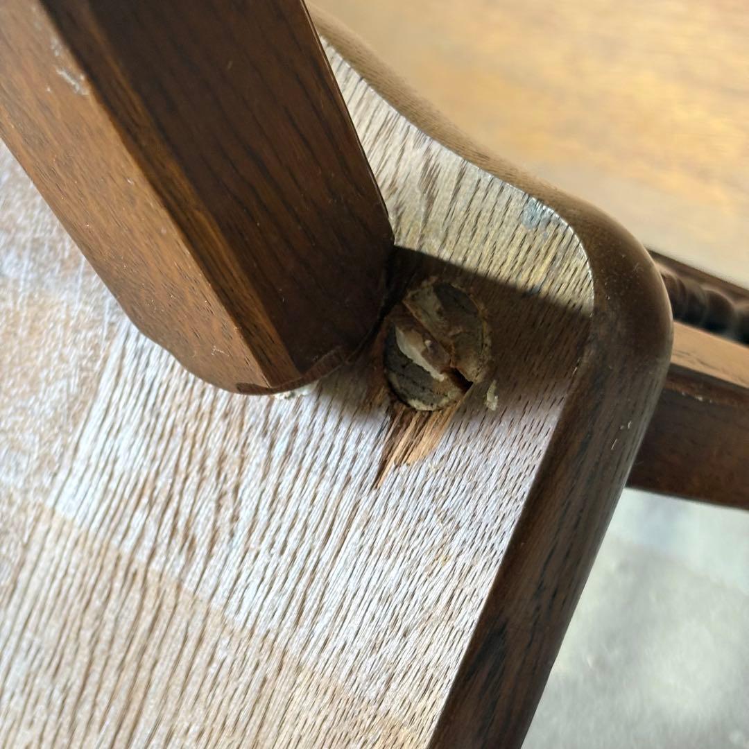 【福岡】 飛騨家具 柏木工 KMK 無垢 椅子 アンティーク レトロ 雷鳥マーク