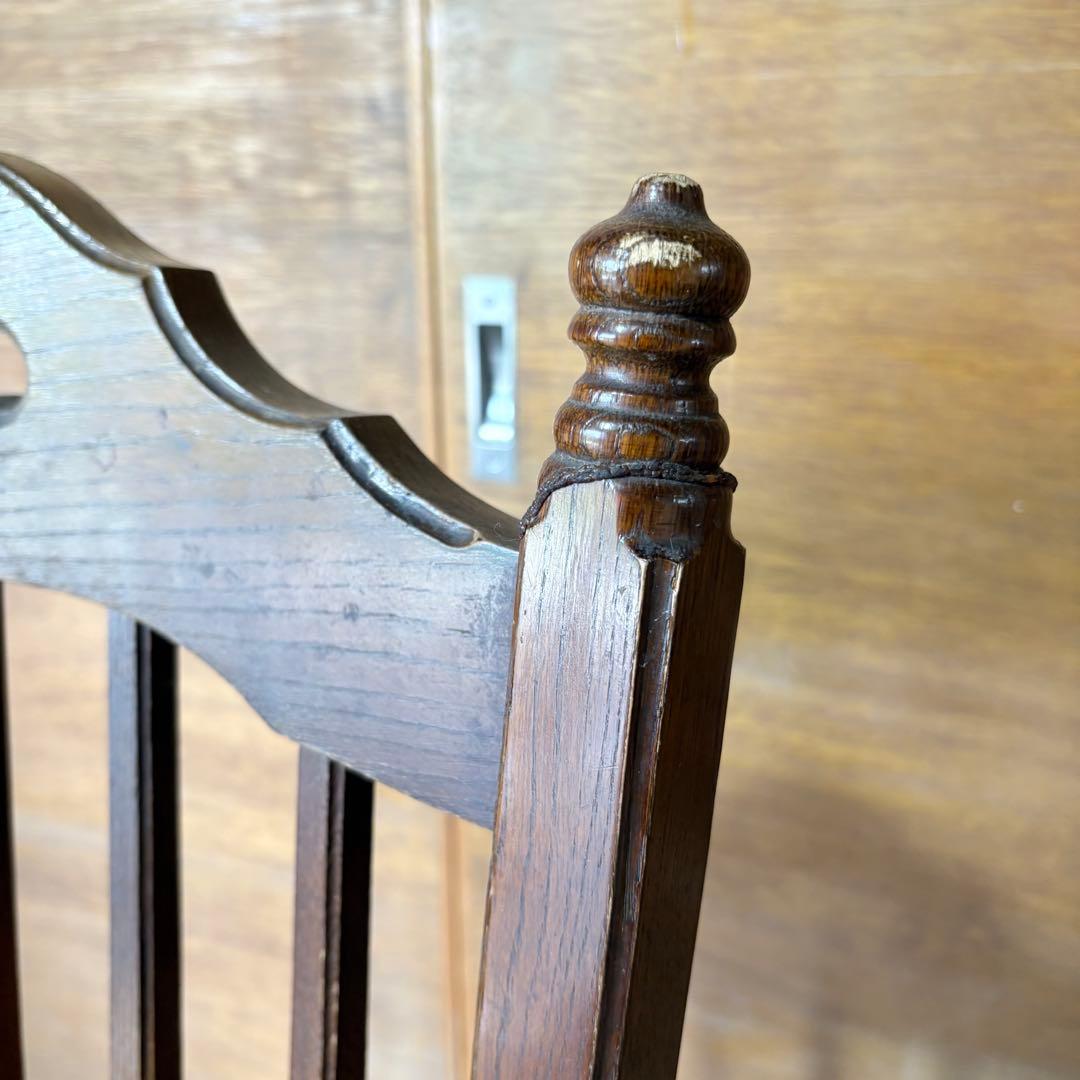 【福岡】 飛騨家具 柏木工 KMK 無垢 椅子 アンティーク レトロ 雷鳥マーク