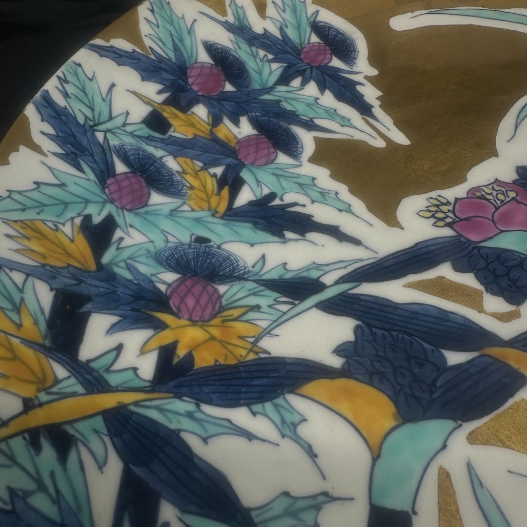 有田焼 【琥山作】 琥山窯 大皿 金彩 飾り皿インテリア 色絵 希少