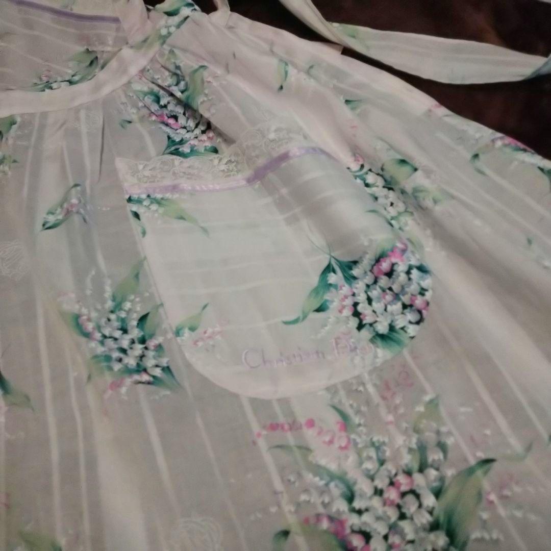 【新品】クリスチャンディオール 花柄 エプロン すずらん ポケット ピンク