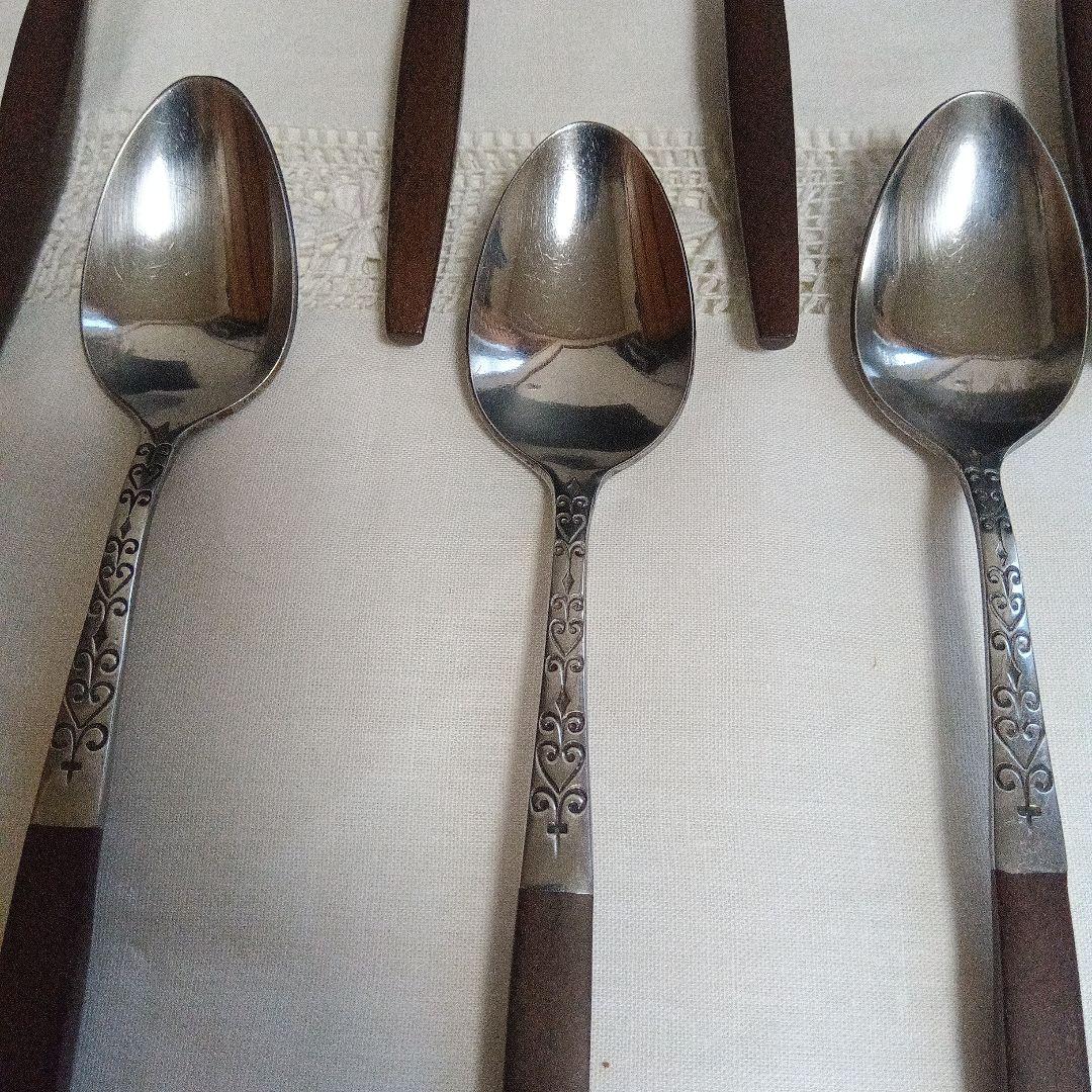 ミッドセンチュリー　カトラリー　フォーク／スプーン２種　12本