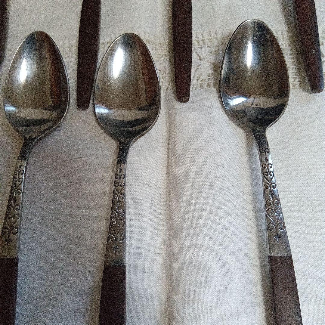 ミッドセンチュリー　カトラリー　フォーク／スプーン２種　12本