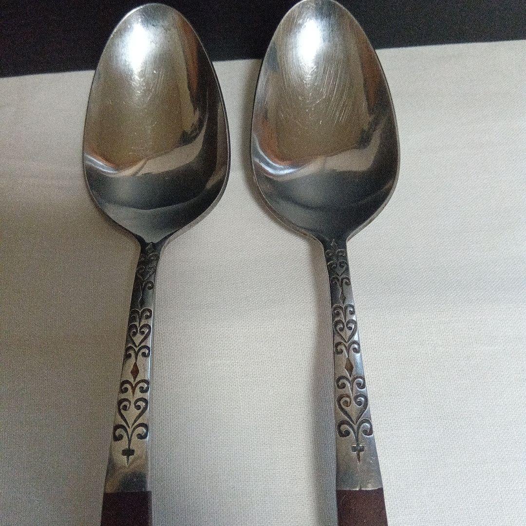 ミッドセンチュリー　カトラリー　フォーク／スプーン２種　12本