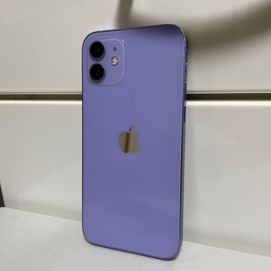 iPhone12 128GB パープル 動作OK 画面割れ