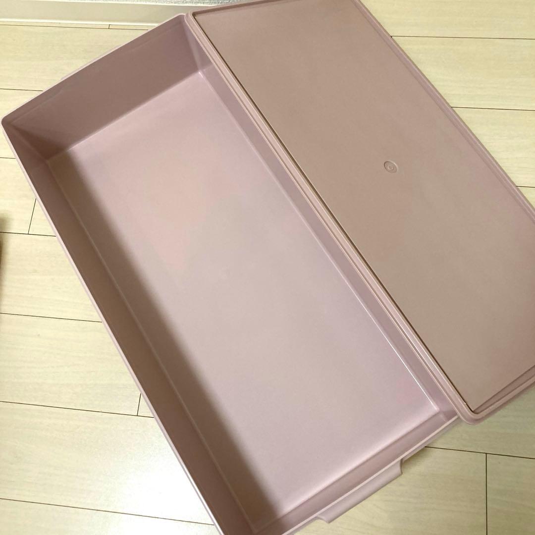 週末値下げ【タッパーウェア】衣装ケース スーパーケース くすみピンク 2個
