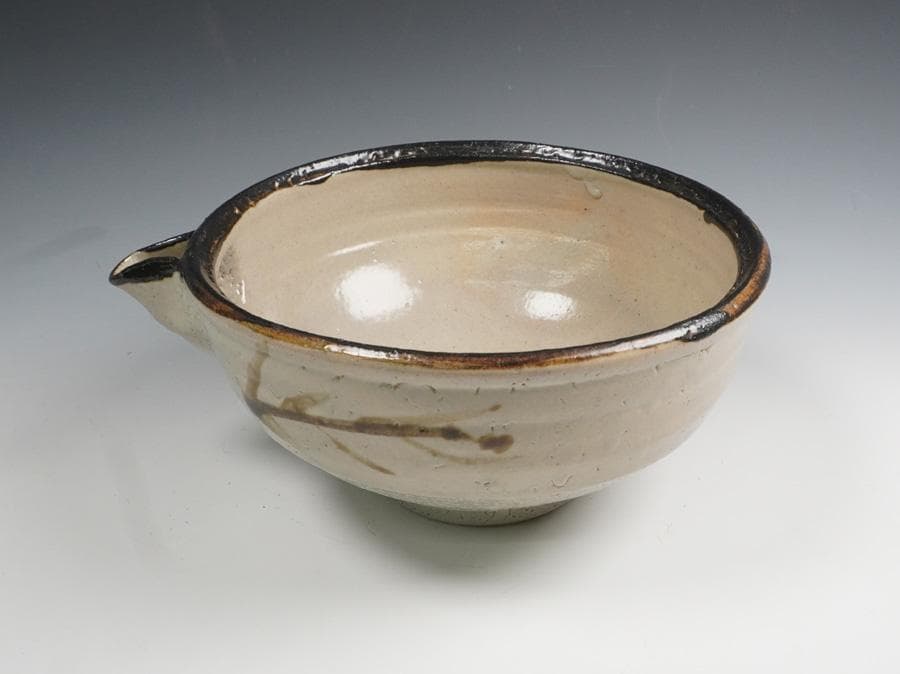 人間国宝 浜田庄司 鉄絵 鐵絵 片口 鉢 共箱付