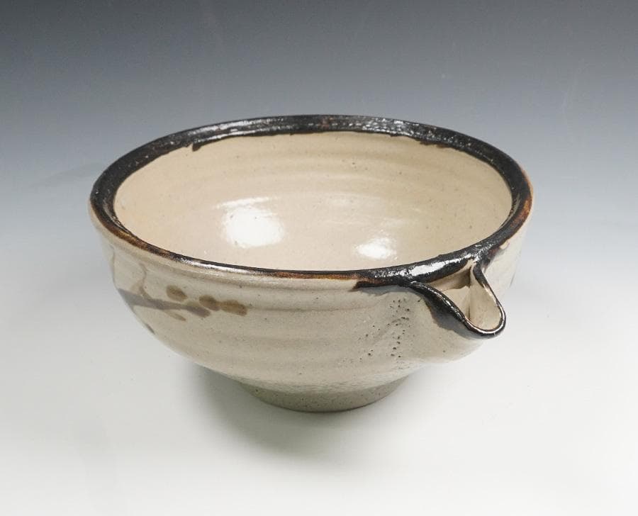 人間国宝 浜田庄司 鉄絵 鐵絵 片口 鉢 共箱付