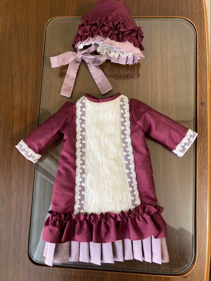 アンティークドール　ドレス　ワンピース　ボンネット