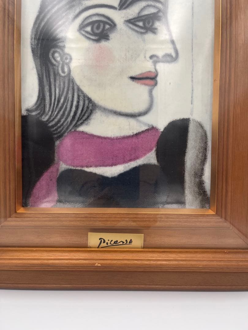 ピカソ　「ドラ・マールの肖像」陶板 飾り皿 絵画 額　画家　美術品　インテリア