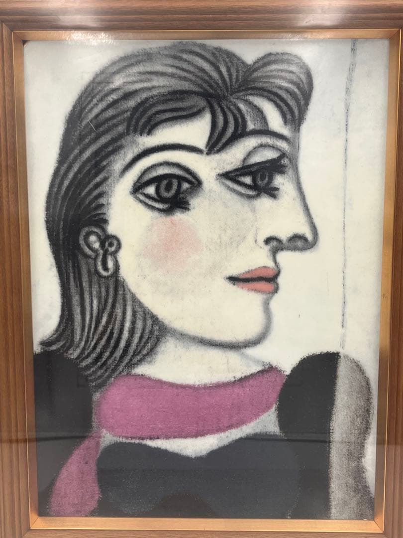 ピカソ　「ドラ・マールの肖像」陶板 飾り皿 絵画 額　画家　美術品　インテリア