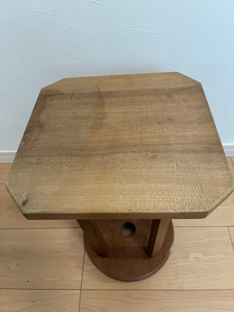 木製　丸台　組紐　古道具　台