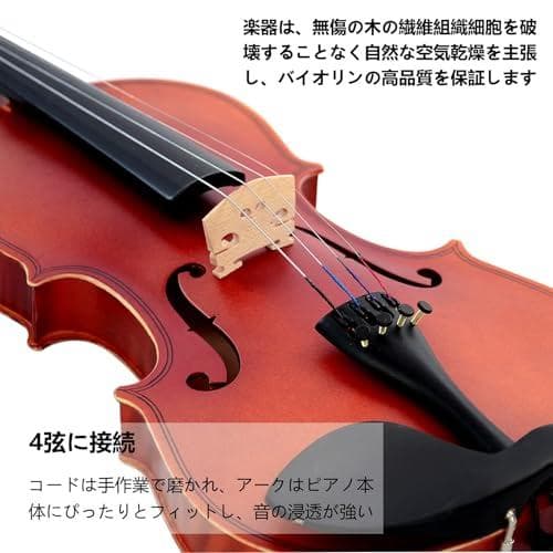 BQKOZFIN バイオリン 4/4 初心者用バイオリン ヴァイオリン 弓DXT