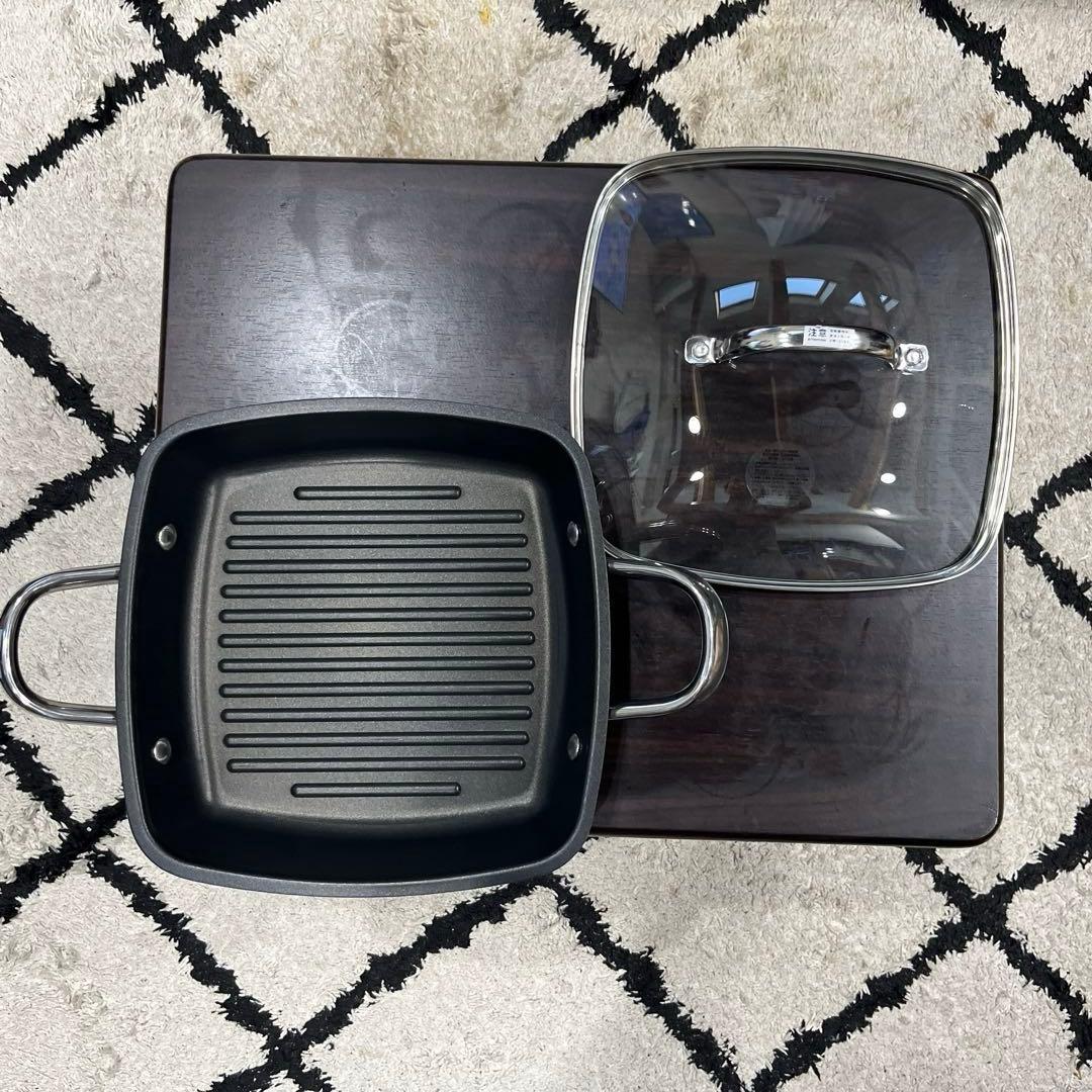 MEYER スクエアグリルパン ガラス蓋付き