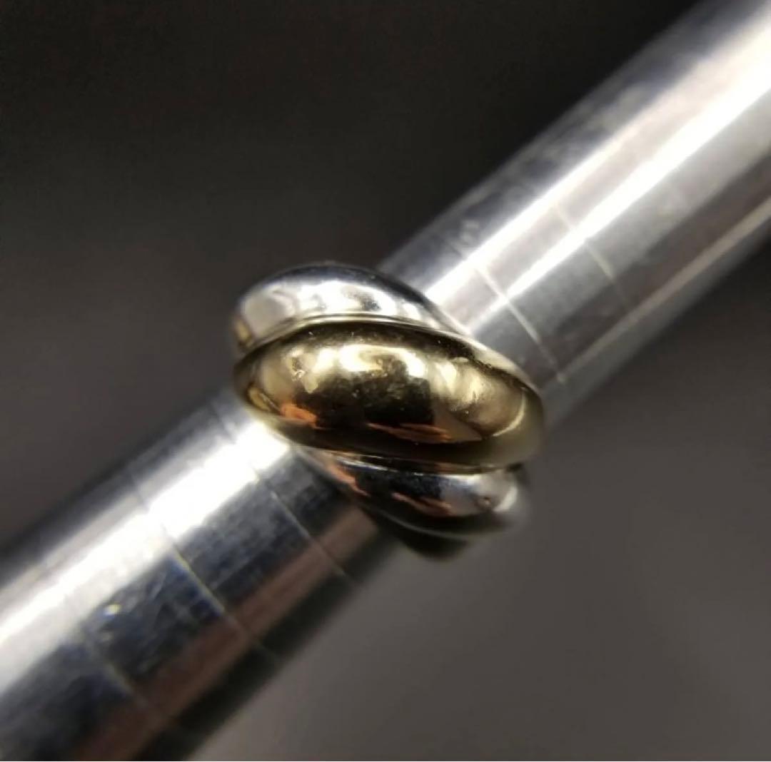 K14 金メッキ シルバー ツイスト ゴールド　ヴィンテージ リング 指輪