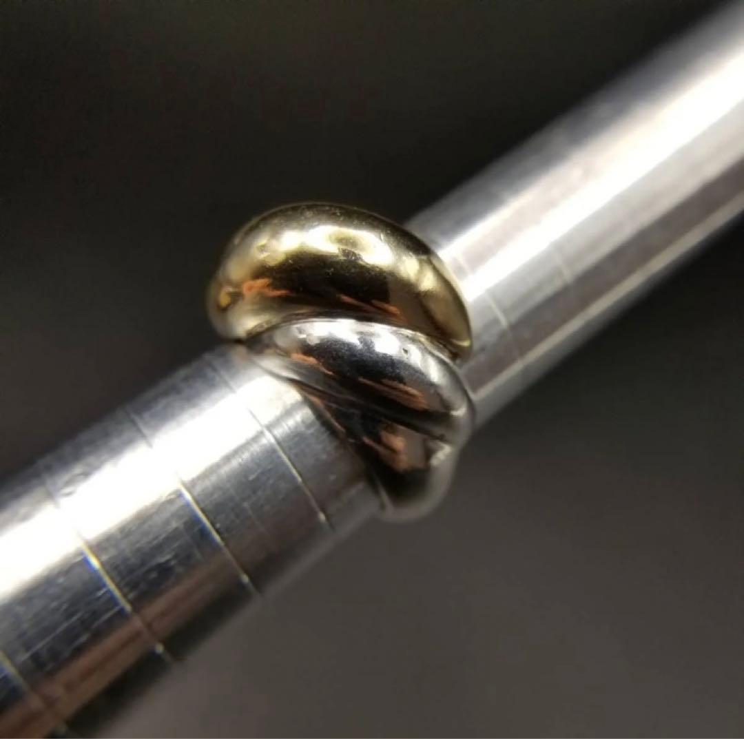 K14 金メッキ シルバー ツイスト ゴールド　ヴィンテージ リング 指輪