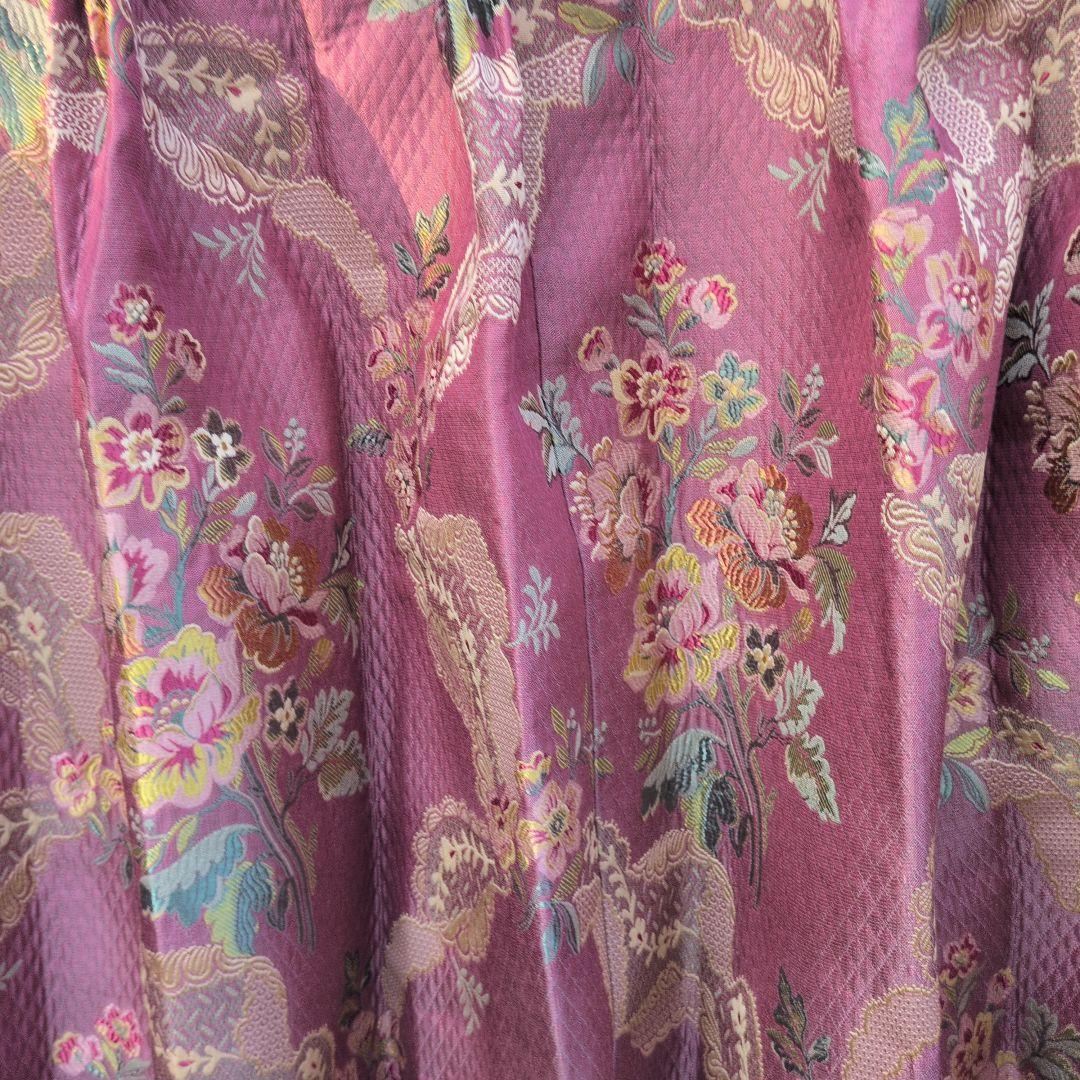 川島織物　花柄刺繍 ドレープカーテン